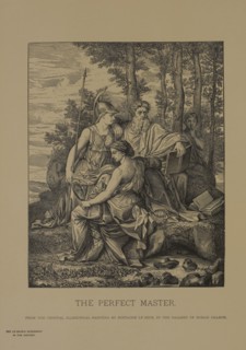 The Perfect Master, Woodcut Engraving from the Original Allegorical Painting by Eustache le Sueur, The Masterpieces of French Art by Louis Viardot, Published by Gravure Goupil et Cie, Paris, 1882, Geb...