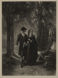A Stroll in the Park, Photogravure Print from the Original 1874 Painting by Francois Claudius Compte-Calix, The Masterpieces of French Art by Louis Viardot, Published by Gravure Goupil et Cie, Paris, ...