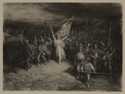 The Marseillaise Hymn, Photogravure Print from the Original 1870 Painting by Gustave Doré, The Masterpieces of French Art by Louis Viardot, Published by Gravure Goupil et Cie, Paris, 1882, Gebbie & Co...