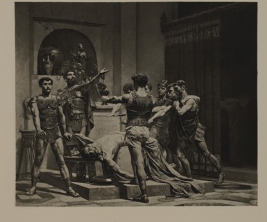 The Conjuration, Rome, Anti-Republican Conspirators in House of Aguillius, Photogravure Print from the Original 1876 Painting by Pierre Paul Leon Glaize, The Masterpieces of French Art by Louis Viardo...