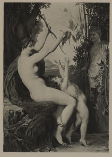 Nymph and Bacchus, Photogravure Print from the Original Painting by Jules Joseph Lefebvre, The Masterpieces of French Art by Louis Viardot, Published by Gravure Goupil et Cie, Paris, 1882, Gebbie & Co...