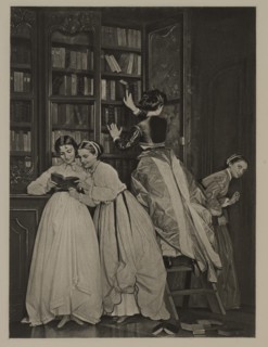 Forbidden Fruit, Photogravure Print from the Original 1865 Painting by Auguste Toulmouche, The Masterpieces of French Art by Louis Viardot, Published by Gravure Goupil et Cie, Paris, 1882, Gebbie & Co...