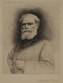 Alexandre Cabanel, French Painter, Portrait Drawn and Etched by Achille Jacquet, 1884
