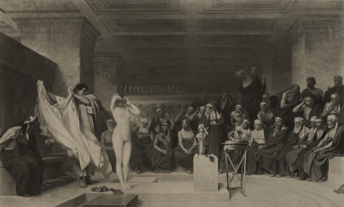 Phryne before the Tribunal, Greece, Photogravure Print from the Original 1861 Painting by Jean-Léon Gérôme, The Masterpieces of French Art by Louis Viardot, Published by Gravure Goupil et Cie, Paris, ...