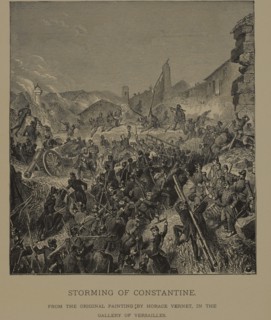 Storming of Constantine, Woodcut Engraving from the Original Painting by Horace Vernet, The Masterpieces of French Art by Louis Viardot, Published by Gravure Goupil et Cie, Paris, 1882, Gebbie & Co., ...