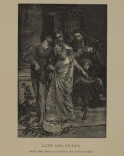 Love and Riches, Photogravure Print from the Original Painting by Anatole Vély The Masterpieces of French Art by Louis Viardot, Published by Gravure Goupil et Cie, Paris, 1882, Gebbie & Co., Philadelp...