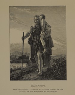 Belisarius, Woodcut Engraving from the Original 1797 Painting by François Gérard, The Masterpieces of French Art by Louis Viardot, Published by Gravure Goupil et Cie, Paris, 1882, Gebbie & Co., Philad...