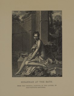 Susannah at the Bath, Woodcut Engraving from the Original Painting by Jean-Baptiste Santerre, The Masterpieces of French Art by Louis Viardot, Published by Gravure Goupil et Cie, Paris, 1882, Gebbie &...