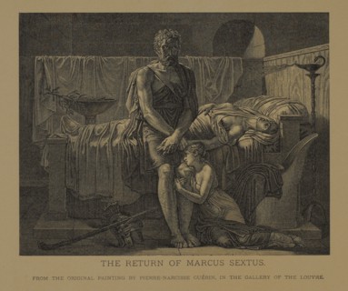 The Return of Marcus Sextus, Woodcut Engraving from the Original 1799 Painting by Pierre-Narcisse Guérin, The Masterpieces of French Art by Louis Viardot, Published by Gravure Goupil et Cie, Paris, 18...