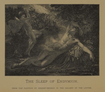 The Sleep of Endymion, Woodcut Engraving from the Original 1791 Painting by Anne-Louis Girodet-Trioson, The Masterpieces of French Art by Louis Viardot, Published by Gravure Goupil et Cie, Paris, 1882...