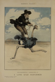 Vice-Presidential Possibilities IV, A Lone Star Performer, Harper's Weekly Supplement, Drawn by W.A. Rogers, May 19, 1900