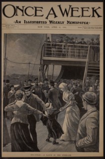 Mid-Ocean, A Dance in the Steerage, Once A Week, Newspaper Cover, April 21, 1891