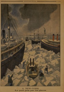 A New York, Le Port Pris par les Glaces, Supplement illustre du Petitt Journal, 1900