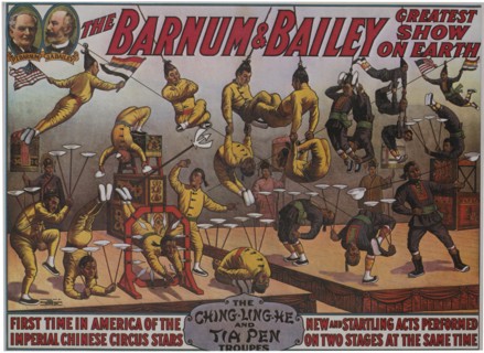 Barnum and Bailey Greatest Show on Earth, The Ching-Ling-He and Tia Pen Troupes, Circus Poster, 1914