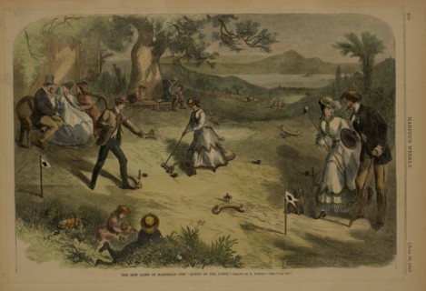 The New Game of Martelle, the "Queen of the Lawn", Drawn by A. Lumley, Harper's Weekly, June 29, 1867