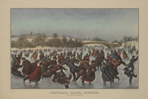 Central Park, Winter, The Skating Carnival, Currier & Ives, 1860