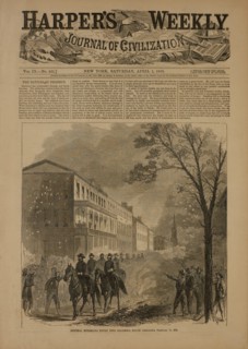 General Sherman's Entry into Columbia, South Carolina, February 17, 1865, Harper's Weekly, April 1, 1865