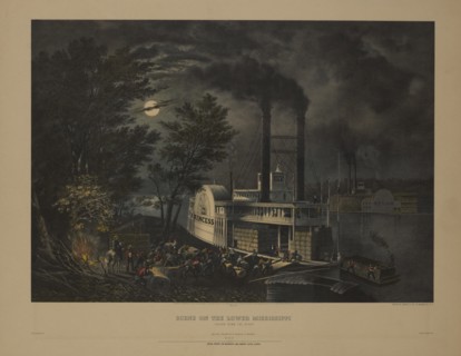 Scene on the Lower Mississippi, "Bound Down the River", Published by N. Knoedler, Special Reprint for the Mississippi Lime Company, 1869