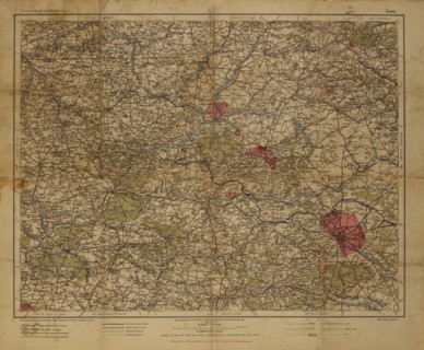 Ubersichtskarte von Mitteleuropa, Overview map of Central Europe, but Mainly showing Northeast France, 1912