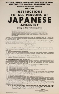 Civilian Exclusion order #41, Part II, Directing Removal by May 11 of Persons of Japanese Ancestry, 1530 Buchanan Street, San Francisco, California, USA, May 1942