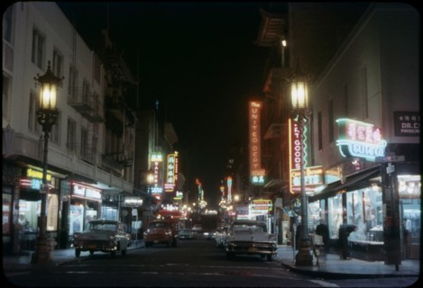 Street Scene at Night, San Francisco, California, USA, 1957