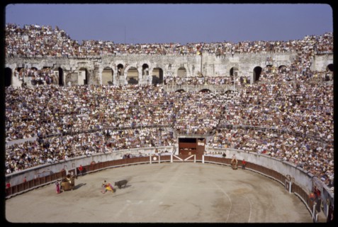 Bullfight and Arena, Nimes, France, 1961
