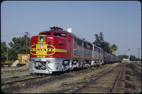 Santa Fe Diesel Locomotive Train, Cutler, California, USA, 1964