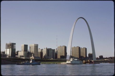 Skyline and Arch, Saint Louis, Missouri, USA, 1970