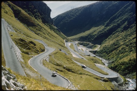 Serpentine Road, St. Gotthard Pass, Switzerland, 1964