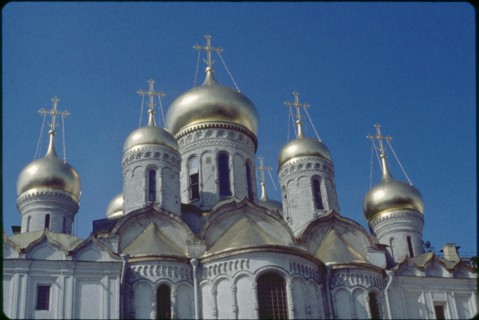 Gilded Onion Domes, Cathedral of the Annunciation, Moscow, U.S.S.R., 1958