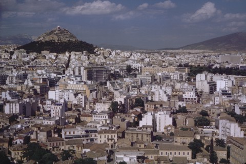 Cityscape with Mount Lycabettus in Background, Athens, Greece, 1962