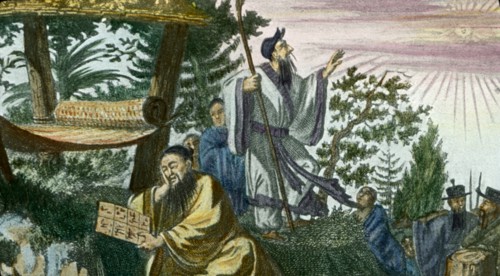 Science Students, China, Hand-Colored Magic Lantern Slide, Newton & Company, 1915