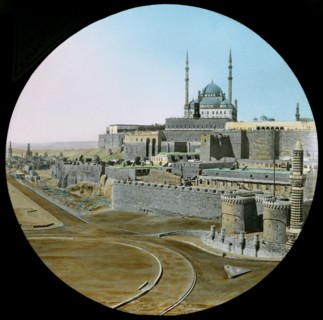 Saladin Citadel, Cairo, Egypt, Hand-Colored Magic Lantern Slide, Newton & Company, 1900