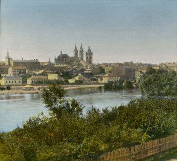 Panorama, Cologne, Germany, Hand-Colored Magic Lantern Slide, Newton & Company, 1910