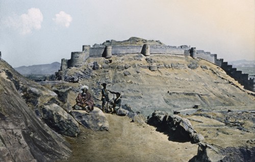 Bala Hissar Fortress, Kabul, Afghanistan, Hand-Colored Magic Lantern Slide, Newton & Company, 1930