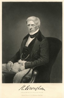 Henry Peter Brougham, 1st Baron Brougham and Vaux (1778-1868) British Statesman and Lord Chancellor of Great Britain, Seated Portrait, Engraving from Last Photograph of his Life