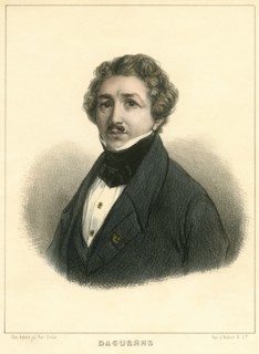 Louis Jacques Mandé Daguerre (1787-1851), French Artist and Photographer, Recognized for his invention of the Daguerreotype Process of Photography, Chez Aubert gal Vere Dodat, Imp d'Aubert & Cie., Gal...