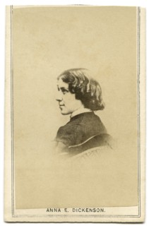 Anna Elizabeth Dickinson (1842-1932), American Orator and Lecturer, an Advocate for the Abolition of Slavery and for Women's Rights, Head and Shoulders Portrait, 1860's
