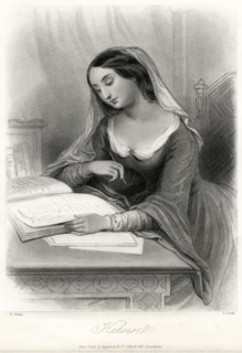 Heloise, French Nun, Writer and Scholar, Best Known for her Love Affair with Peter Abelard, Portrait, mid-19th Century Engraving