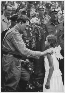 Adolf Hitler with Young Girl during one of his Electoral Campaigns, Germany, 1932