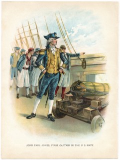 John Paul Jones, First Captain of the U.S. Navy, Illustration from the book, "True Stories of Great Americans for Young Americans", 1897