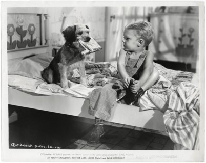 Larry Simms, on-set of the Film, "Blondie", Columbia Pictures, 1938