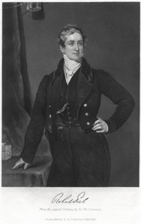 Sir Robert Peel (1788-1850), British Statesman and two-time Prime Minister, Engraving from an Original Painting by Sir Thomas Lawrence, Portrait Gallery of Eminent Men and Women in Europe and America,...