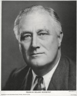 U.S. President Franklin Delano Roosevelt, Head and Shoulders Portrait, 1941