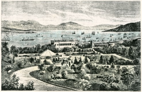 Hong Kong, Illustration, Hand-Colored by Arthur B. Brown, Harper's Monthly Magazine, 1879