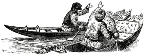 Turkish Boatmen, Constantinople, Illustration, Classical Portfolio of Primitive Carriers, by Marshall M. Kirman, World Railway Publ. Co., Illustration, 1895