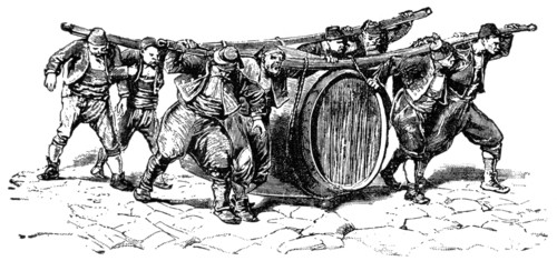 Wine Carriers, Constantinople, Turkey, Illustration, Classical Portfolio of Primitive Carriers, by Marshall M. Kirman, World Railway Publ. Co., Illustration, 1895