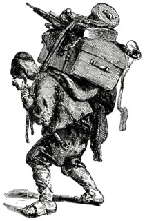 Baggage Handler, Constantinople, Turkey, Illustration, Classical Portfolio of Primitive Carriers, by Marshall M. Kirman, World Railway Publ. Co., Illustration, 1895