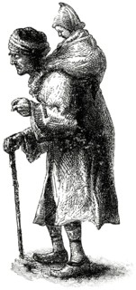 Blind Beggar, Constantinople, Turkey, Illustration, Classical Portfolio of Primitive Carriers, by Marshall M. Kirman, World Railway Publ. Co., Illustration, 1895