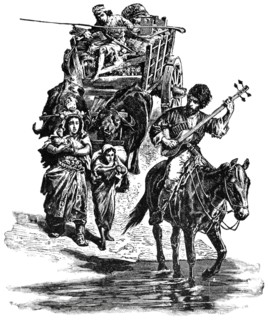 Armenians Seeking a New Home, near Erzurum, Eastern Anatolia (Asian Turkey), Illustration, Classical Portfolio of Primitive Carriers, by Marshall M. Kirman, World Railway Publ. Co., Illustration, 1895